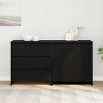 vidaXL Buffet avec tiroir 2 Pièces Noir 70 x 41 x 75 cm Bois d'ingénierie