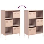 vidaXL Buffet haut rose 68x39x103 5 cm acier