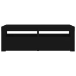 vidaXL Meuble TV avec lumières LED noir 120x35x40 cm