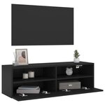vidaXL Meuble TV mural noir 100x30x30 cm bois d'ingénierie