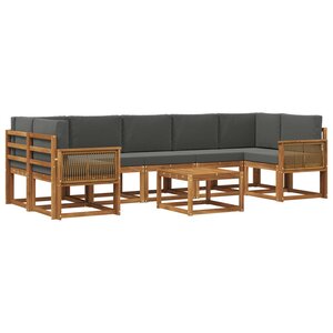 vidaXL Ensemble de canapés d'extérieur 8 pc Naturel et Anthracite