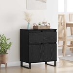 vidaXL Buffet Chêne noir 60 x 35 x 70 cm Bois d'ingénierie et fer