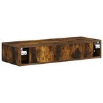 vidaXL Table d'appoint murale Chêne fumé 87 5 x 34 5 x 17 cm