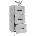 vidaXL Buffet Gris béton 34 5x34x90 cm Bois d'ingénierie