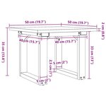 vidaXL Table basse cadre en O 50x50x35 cm bois de pin massif et acier