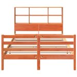 vidaXL Lit bibliothèque sans matelas cire marron 160x200cm bois massif