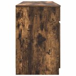 vidaXL Bureau avec porte Chêne fumé 140 x 49 x 76 cm Bois d'ingénierie