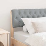 vidaXL Tête de lit capitonnée Gris clair 90 cm Pin massif
