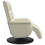 vidaXL Fauteuil inclinable avec repose-pieds crème similicuir