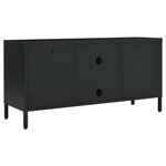 Vidaxl meuble tv noir 105x35x52 cm acier et verre