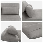 vidaXL Fauteuil de sol ajustable Gris clair Velours