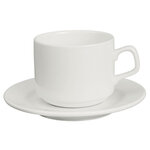 Tasses empilables porcelaine blanche 200 ml - lot de 6 - lumina fine china -  - céramique105 x65mm