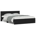 vidaXL Cadre de lit avec LED sans matelas noir 150x200 cm