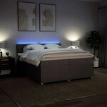 vidaXL Sommier à lattes de lit avec matelas Taupe 200x200 cm Tissu