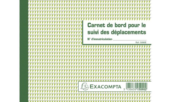 Carnet de bord pour le suivi des déplacements - Format 14 8x19 cm EXACOMPTA