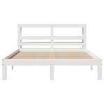 vidaXL Cadre de lit avec tête de lit blanc 135x190 cm bois pin massif