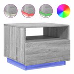 vidaXL Table basse avec lumières LED sonoma gris 50x49x40 cm