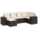 vidaXL Salon de jardin avec coussins 6 Pièces marron résine tressée