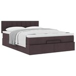 vidaXL Lit ottoman avec matelas marron foncé 140x190 cm tissu