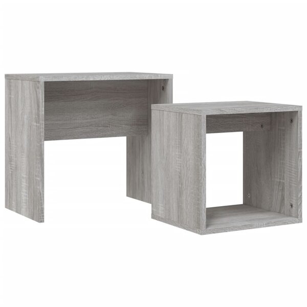 vidaXL Tables basses gigognes 2 Pièces sonoma gris bois d'ingénierie