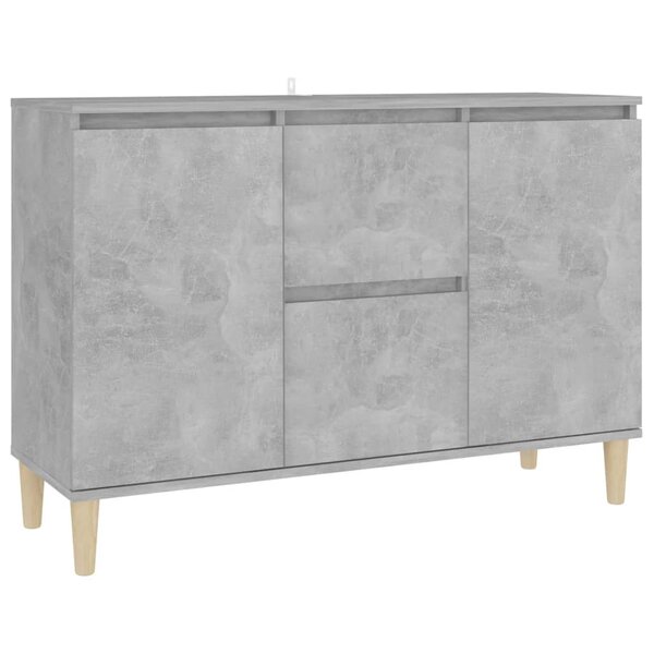 vidaXL Buffet gris béton 101x35x70 cm bois d'ingénierie