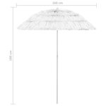 vidaXL Parasol de plage Hawaii blanc 180 cm