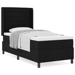 vidaXL Lit à ressorts avec matelas Noir 100 x 200 cm tissu