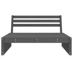 vidaXL Canapé central de jardin gris 120x80 cm bois de pin massif