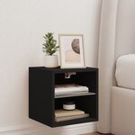 vidaXL Meuble TV mural avec lumières LED noir 30x28 5x30 cm