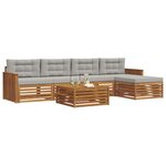 vidaXL Ensemble de canapés d'extérieur 6 Pièces Gris Naturel et Clair