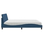 vidaXL Lit avec matelas Hanko bleu 200x200 cm tissu