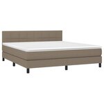 vidaXL Sommier à lattes de lit avec matelas Taupe 160x200 cm Tissu