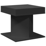 vidaXL Table basse avec LED noir 50x50x45 cm bois d'ingénierie