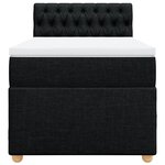 vidaXL Sommier à lattes de lit avec matelas noir simple tissu