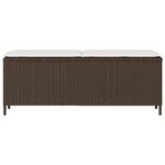 vidaXL Banc de jardin avec coussin marron 110x30x40 5cm résine tressée