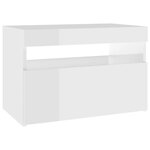 vidaXL Tables de chevet lumières LED 2 Pièces blanc brillant 60x35x40 cm