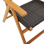 vidaXL Chaises inclinables de jardin lot de 8 noir rotin bois massif