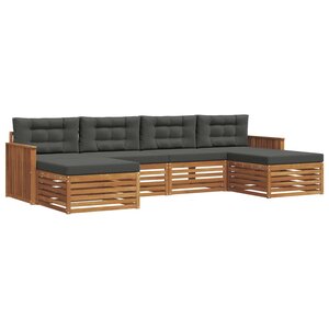 vidaXL Ensembles de canapés avec coussin 6 Pièces Naturel et Anthracite