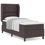 vidaXL Lit à ressorts avec matelas Marron foncé 80 x 200 cm tissu