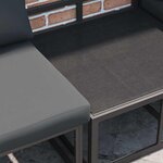 vidaXL Ensemble de canapé de jardin avec coussin 12 Pièces Noir Aluminium