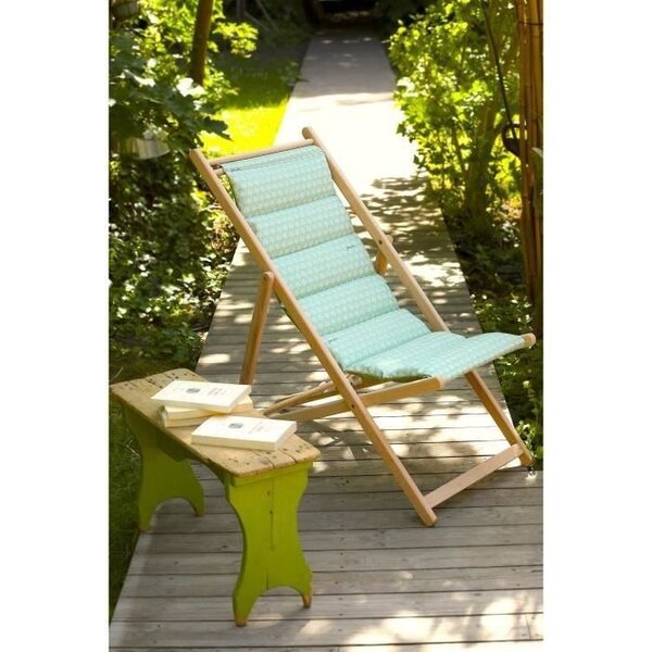 JARDIN PRIVE Chilienne matelassée Helsinki - Avec toile amovible - 3 positions d'inclinaison - Vert verveine