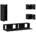 vidaXL Ensemble TV 5 pièces en bois noir chêne