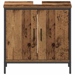 vidaXL Ensemble de mobilier de salle de bain avec porte 2 Pièces Marron