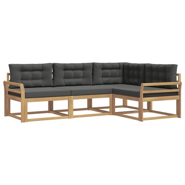 vidaXL Ensemble de canapés d'extérieur 3 Pièces Blanc et anthracite