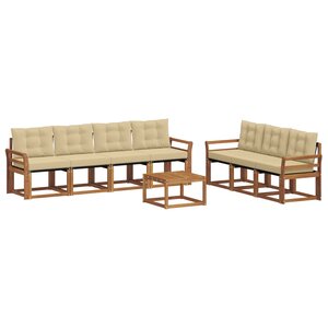 vidaXL Ensemble de canapés d'extérieur 8 pc Naturel et Beige