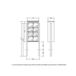 Bloc collectif Leabox  2x4  grade 3  simple face  Extérieur  fixation sur pieds à sceller  Gris clair RAL 7035 finition brillante