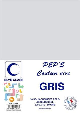 Pqt de 30 Sous-chemises 80 g 220 x 310 mm PEP'S Coloris Vifs Gris ELVE