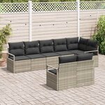 vidaXL Ensemble de canapé de jardin 8 Pièces Gris clair polyrotin