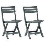 vidaXL Chaises de jardin pliables 2 Pièces Plastique Vert