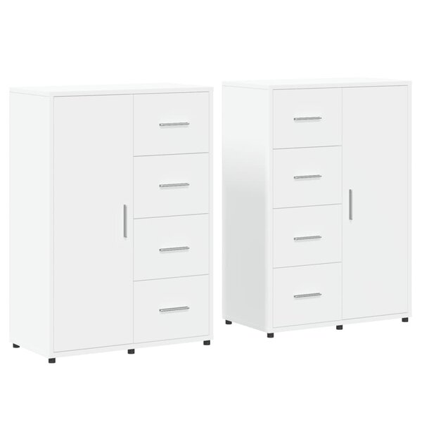 vidaXL Buffets 2 Pièces blanc 60x31x84 cm bois d'ingénierie